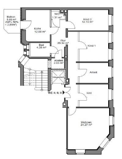 Zimmer Chemnitz Sonnenberg - 5 Zimmer, 107 m&sup2;, 616&euro; | Angebot:26141096