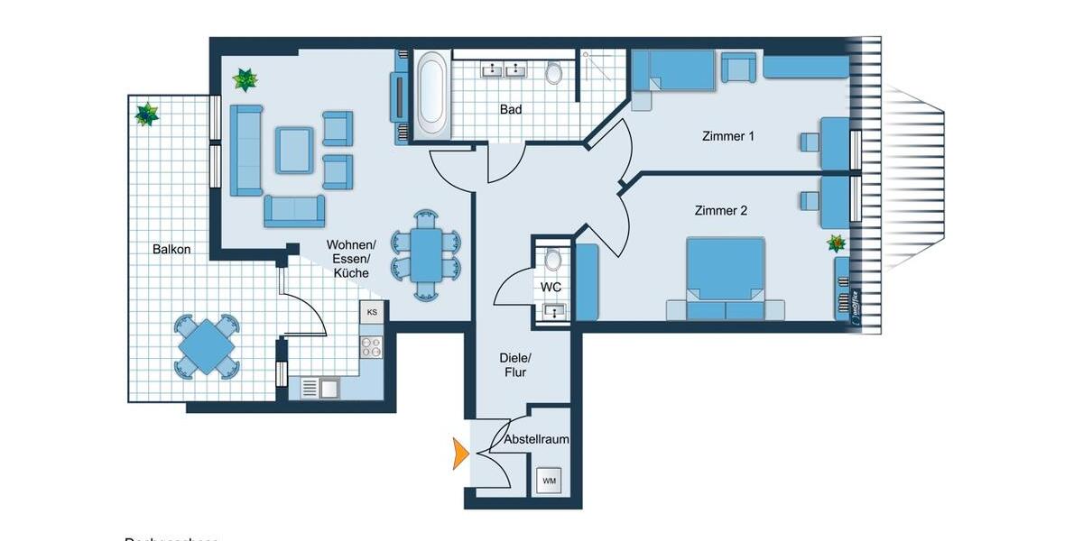 Dachgeschoßwohnung Chemnitz Hilbersdorf - 3 Zimmer, 78 m&sup2;, 548&euro; | Angebot:26495126