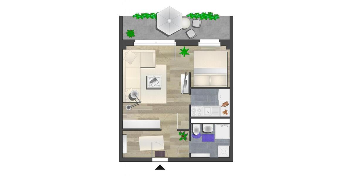 Etagenwohnung Chemnitz Markersdorf - 1 Zimmer, 36 m&sup2;, 215&euro; | Angebot:26682576