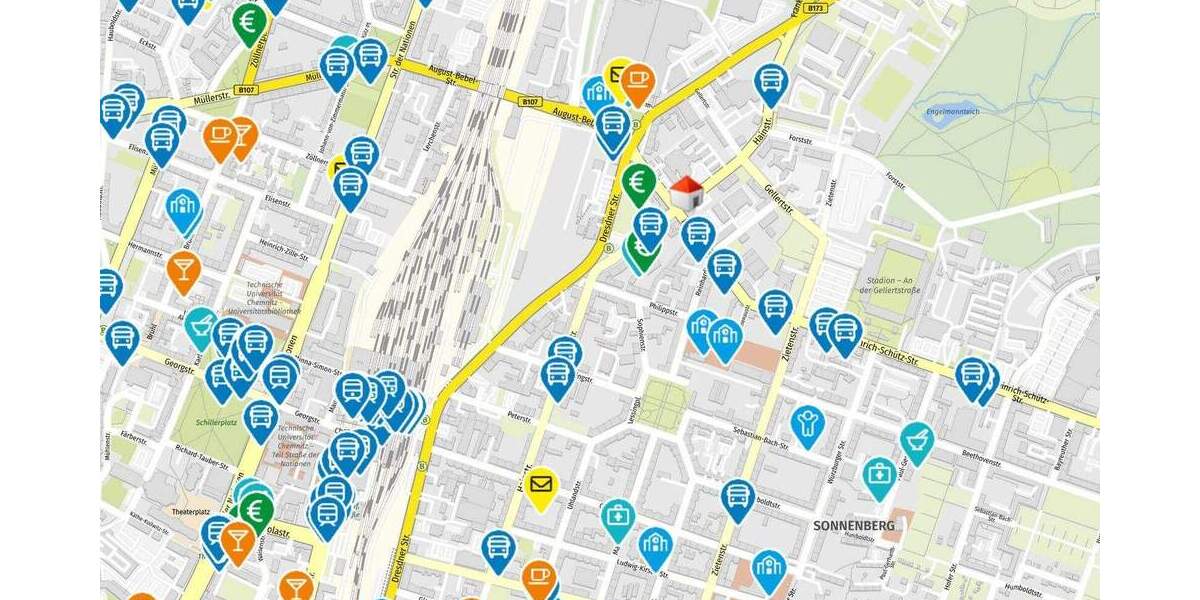 Etagenwohnung Chemnitz Sonnenberg - 2 Zimmer, 57 m&sup2;, 54.000&euro; | Angebot:25768409