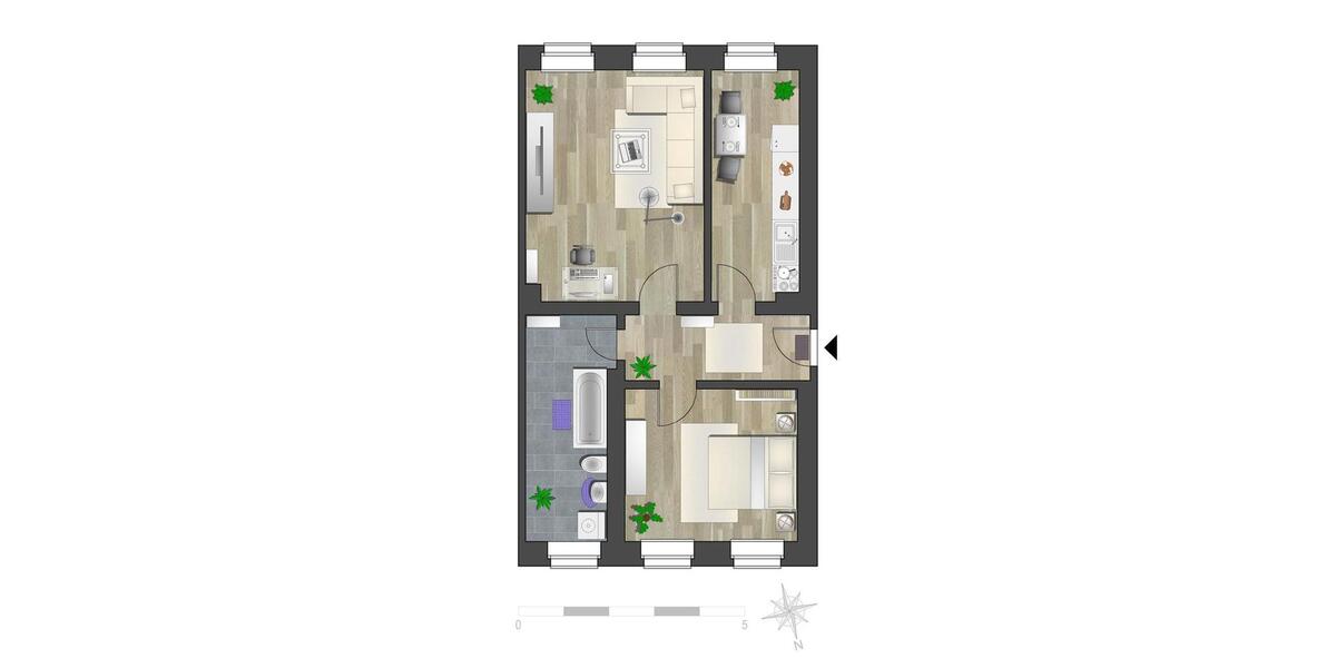 Etagenwohnung Chemnitz Hilbersdorf - 2 Zimmer, 59 m&sup2;, 322&euro; | Angebot:26701499