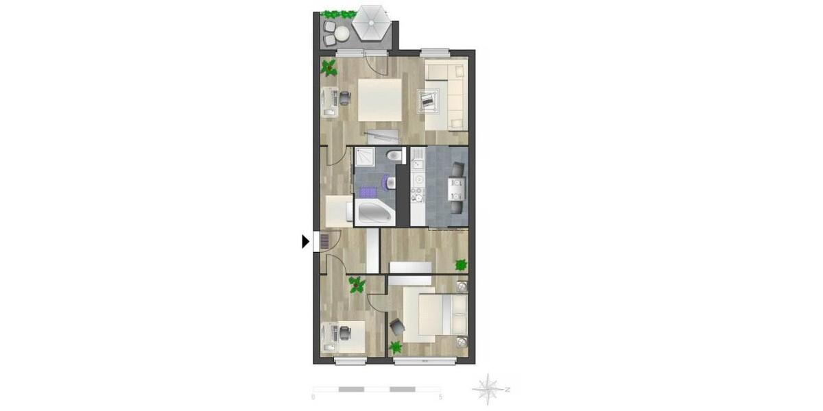 Erdgeschoßwohnung Chemnitz Altendorf - 3 Zimmer, 65 m&sup2;, 436&euro; | Angebot:26701347
