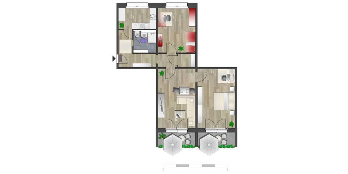 Etagenwohnung Chemnitz Zentrum - 3 Zimmer, 74 m&sup2;, 449&euro; | Angebot:26361231