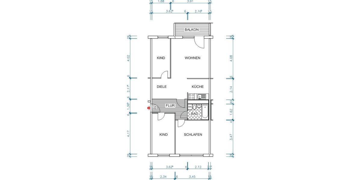Etagenwohnung Chemnitz Klaffenbach - 4 Zimmer, 70 m&sup2;, 398&euro; | Angebot:26113314