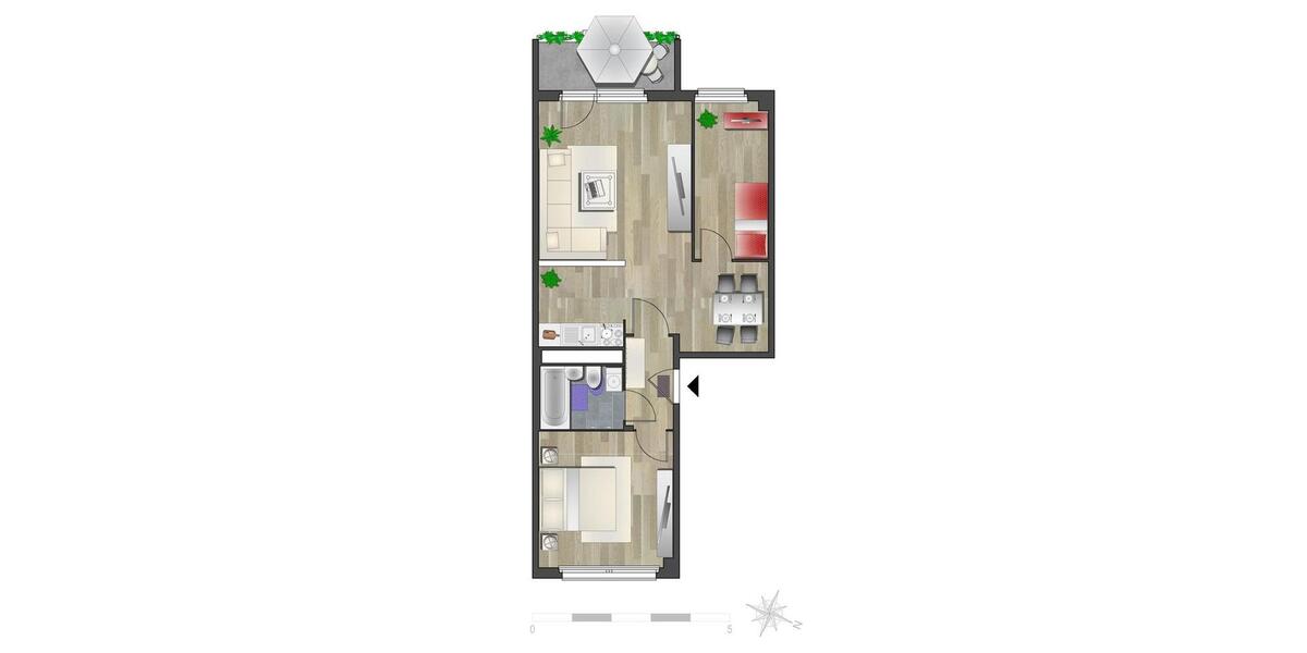 Etagenwohnung Chemnitz Markersdorf - 3 Zimmer, 56 m&sup2;, 363&euro; | Angebot:26681189