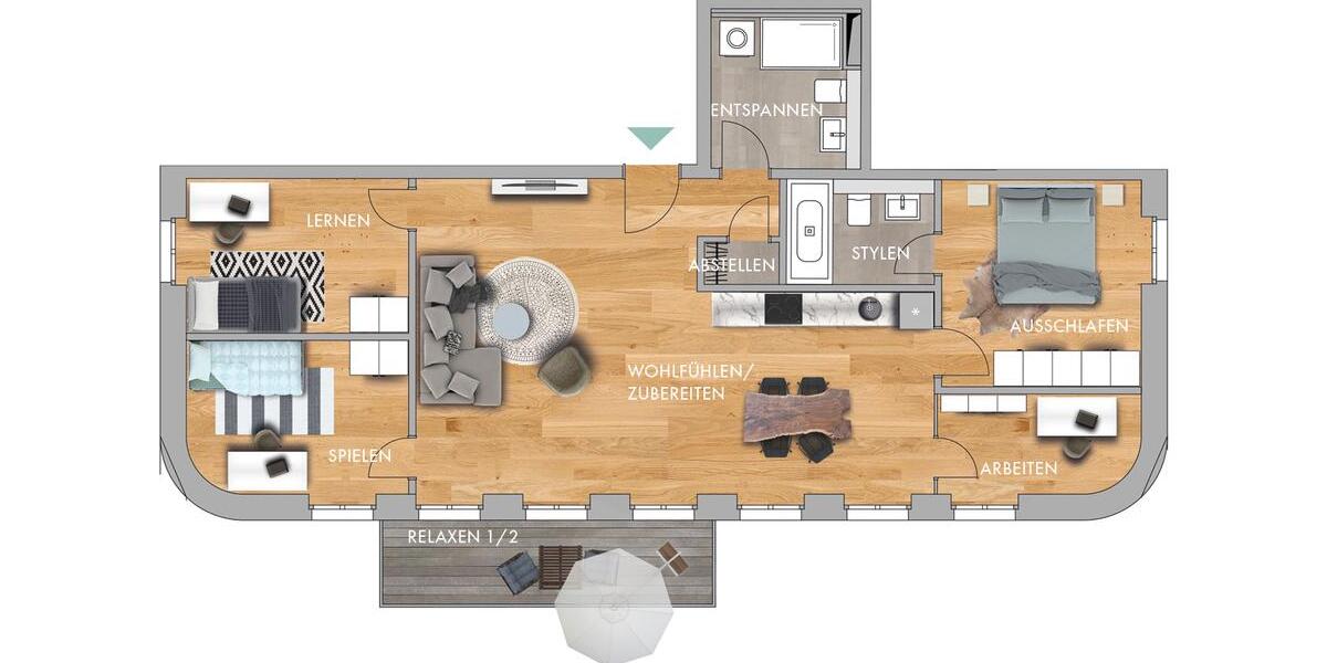 Dachgeschoßwohnung Chemnitz - 5 Zimmer, 99 m&sup2;, 1.178&euro; | Angebot:26145509
