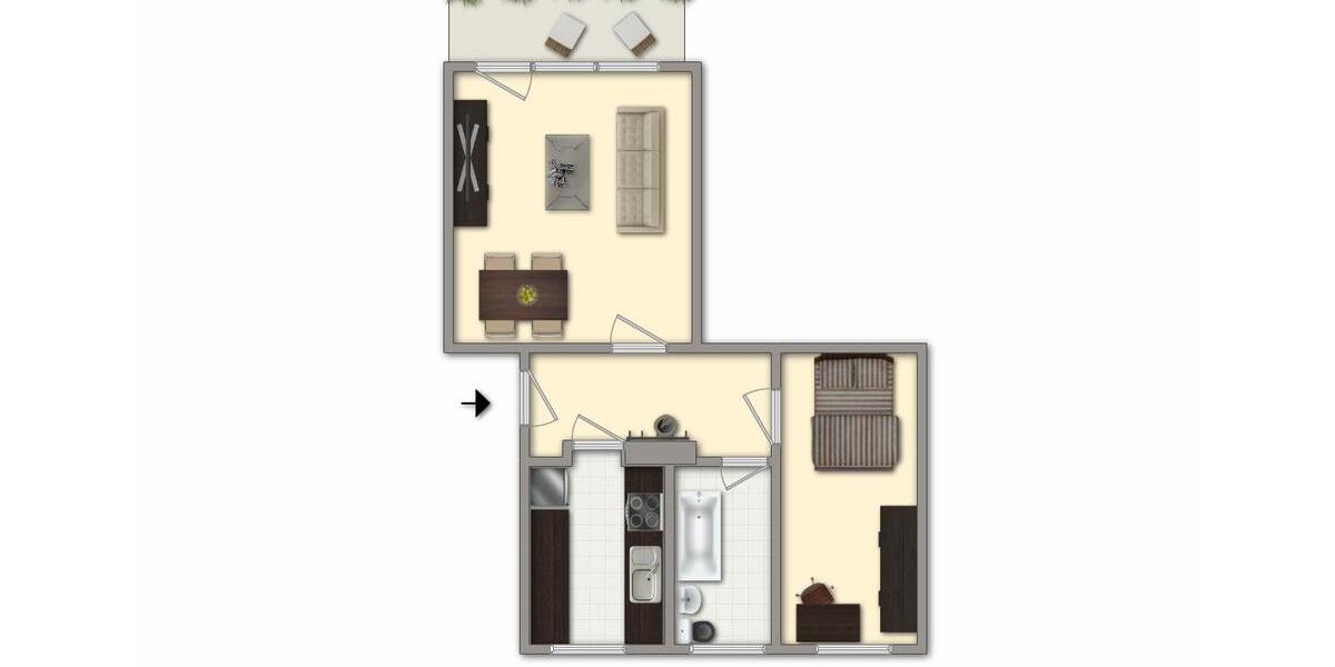 Erdgeschoßwohnung Chemnitz Adelsberg - 3 Zimmer, 61 m&sup2;, 320&euro; | Angebot:26035131