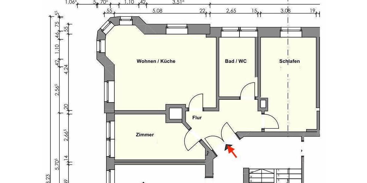 Etagenwohnung Chemnitz Hilbersdorf - 3 Zimmer, 68 m&sup2;, 445&euro; | Angebot:26321881