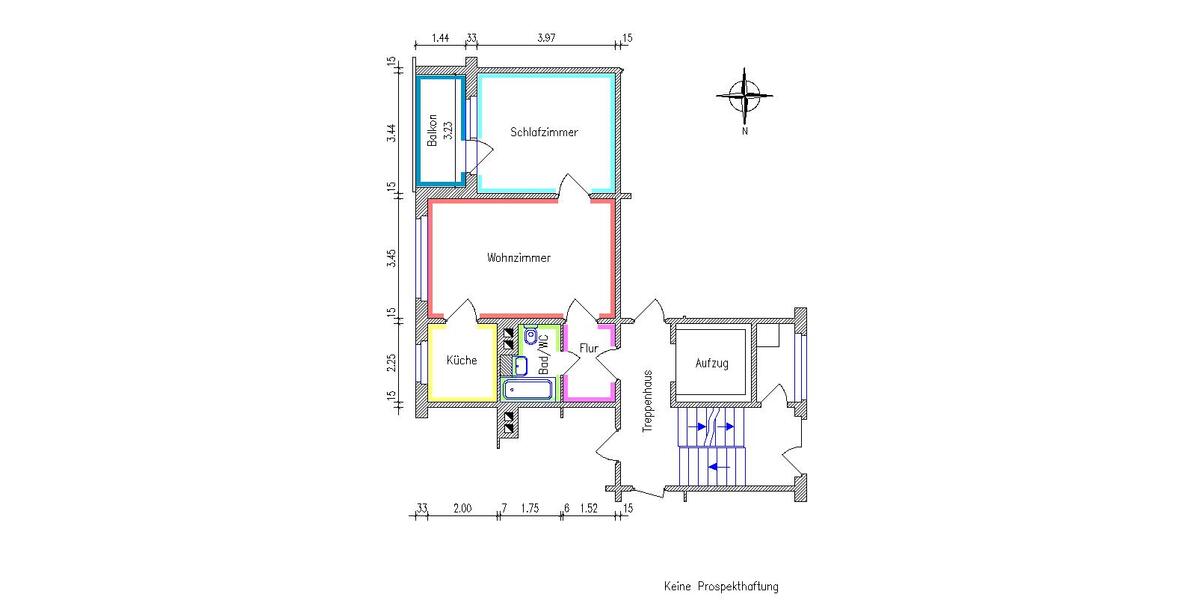 Etagenwohnung Chemnitz Adelsberg - 2 Zimmer, 46 m&sup2;, 231&euro; | Angebot:26277905