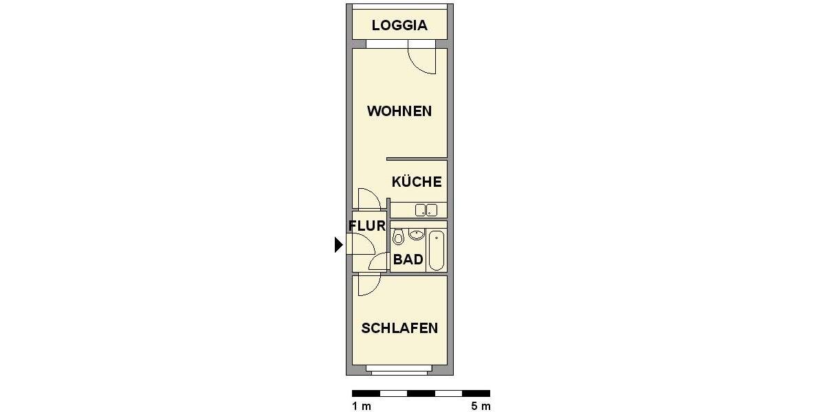 Erdgeschoßwohnung Chemnitz Klaffenbach - 2 Zimmer, 41 m&sup2;, 249&euro; | Angebot:25658242