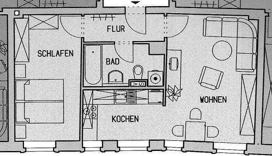 Etagenwohnung Chemnitz Lutherviertel - 2 Zimmer, 49 m&sup2;, 285&euro; | Angebot:25696317