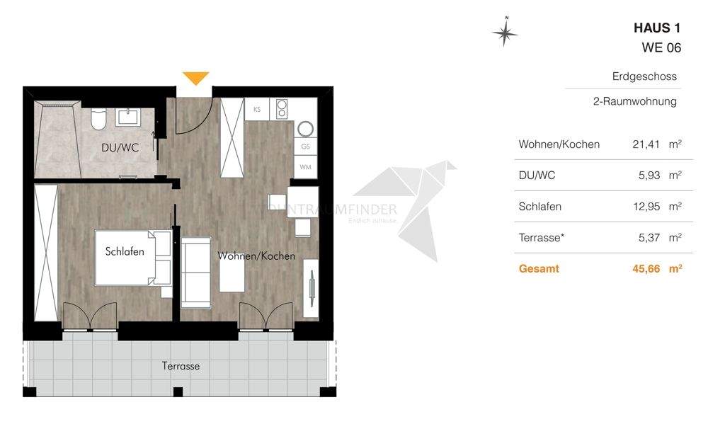 Etagenwohnung Chemnitz Rabenstein - 2 Zimmer, 45 m&sup2;, 571&euro; | Angebot:26307410