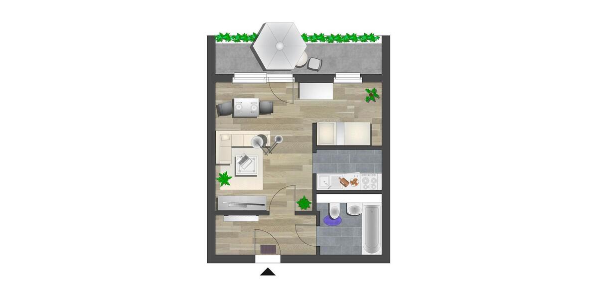 Etagenwohnung Chemnitz Markersdorf - 1 Zimmer, 36 m&sup2;, 237&euro; | Angebot:26682563