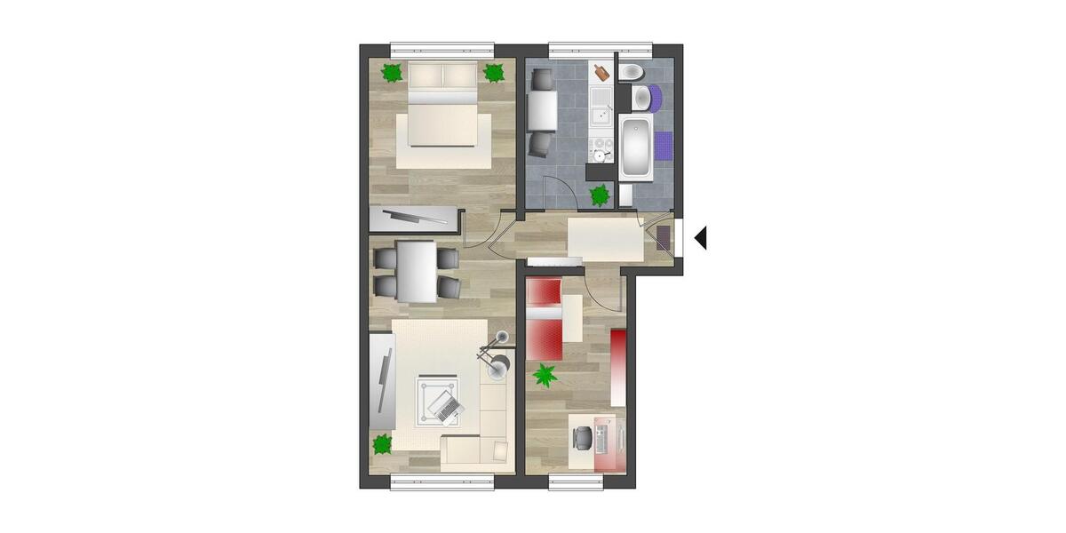 Etagenwohnung Chemnitz Helbersdorf - 3 Zimmer, 58 m&sup2;, 317&euro; | Angebot:26681264