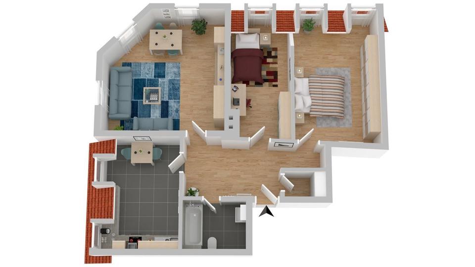 Dachgeschoßwohnung Chemnitz Hilbersdorf - 3 Zimmer, 81 m&sup2;, 349&euro; | Angebot:26039504