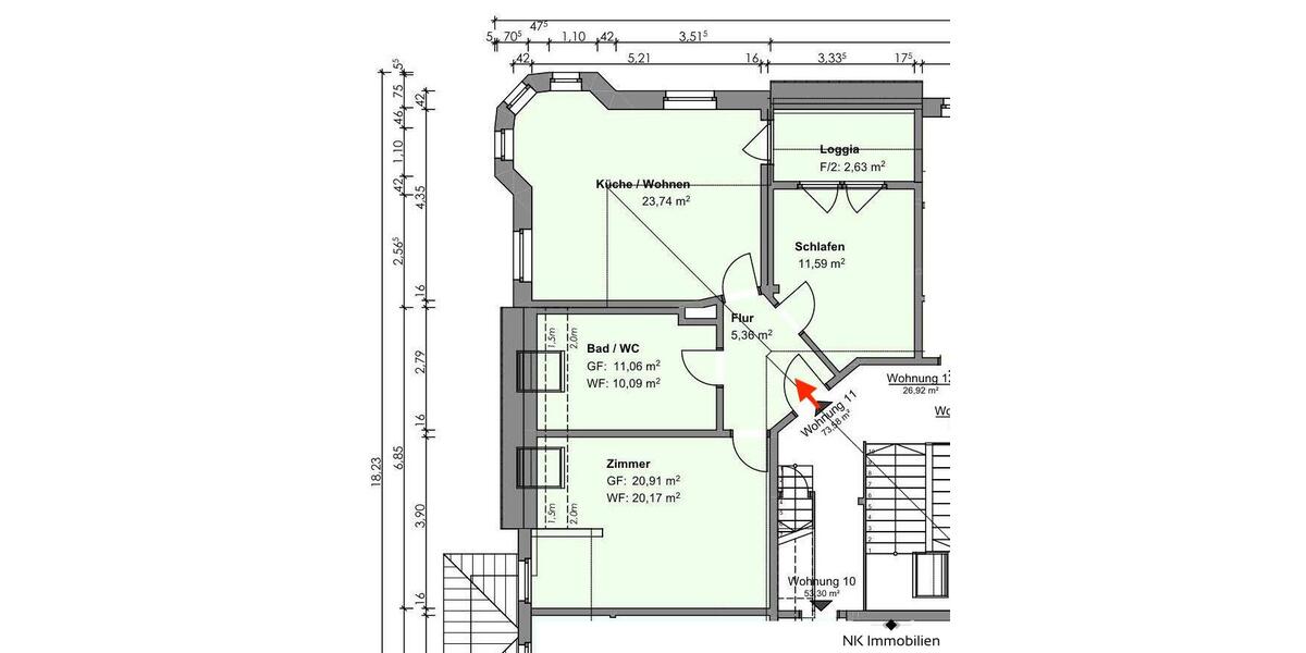 Dachgeschoßwohnung Chemnitz Hilbersdorf - 3 Zimmer, 74 m&sup2;, 478&euro; | Angebot:26321904