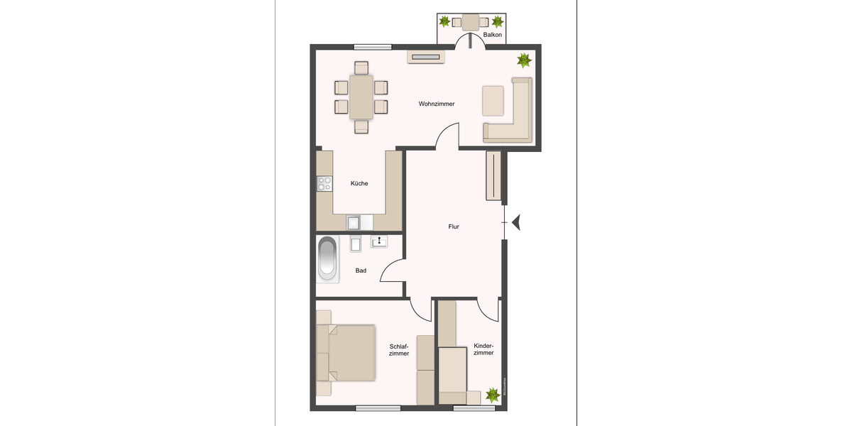 Etagenwohnung Chemnitz Helbersdorf - 3 Zimmer, 60 m&sup2;, 354&euro; | Angebot:26378844