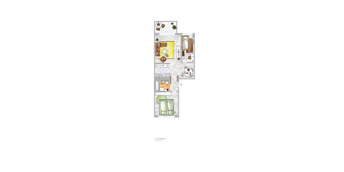 Erdgeschoßwohnung Chemnitz Helbersdorf - 3 Zimmer, 56 m&sup2;, 330&euro; | Angebot:26083639