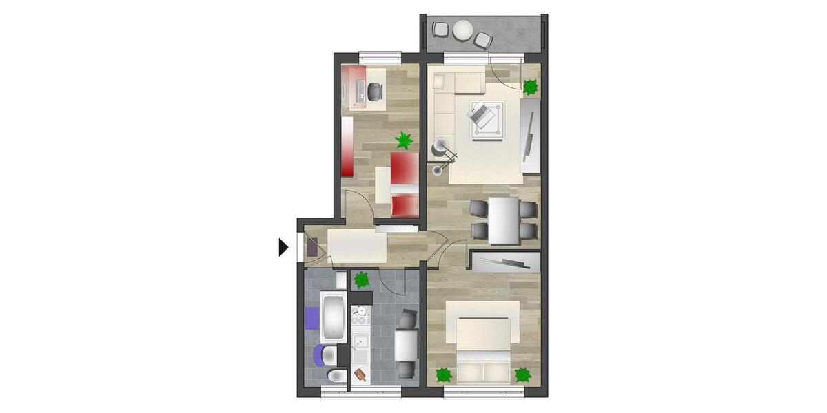 Etagenwohnung Chemnitz Helbersdorf - 3 Zimmer, 58 m&sup2;, 242&euro; | Angebot:26681270