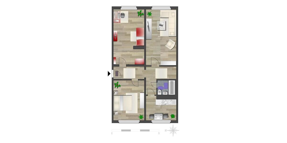 Erdgeschoßwohnung Chemnitz Altendorf - 3 Zimmer, 78 m&sup2;, 432&euro; | Angebot:26682256