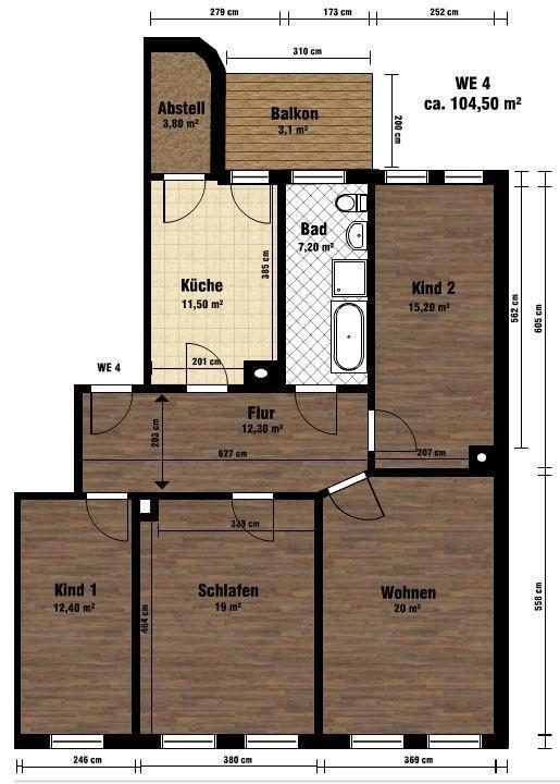 20cm² Zimmer in 4-Raum Wohnung - ab September 2025
