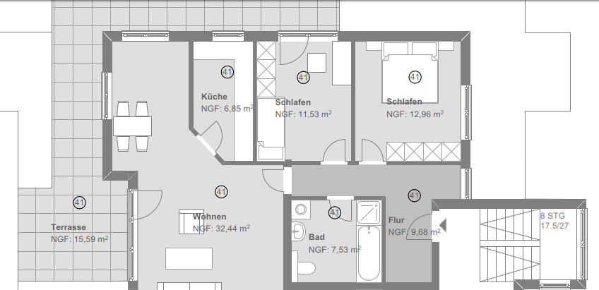 Einfamilienhaus Chemnitz Kapellenberg - 3 Zimmer, 97 m&sup2;, 870&euro; | Angebot:22307034