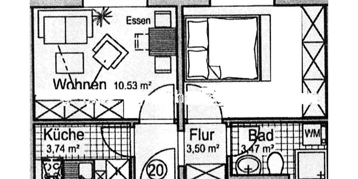 Etagenwohnung Chemnitz Gablenz - 2 Zimmer, 31 m&sup2;, 185&euro; | Angebot:26306315