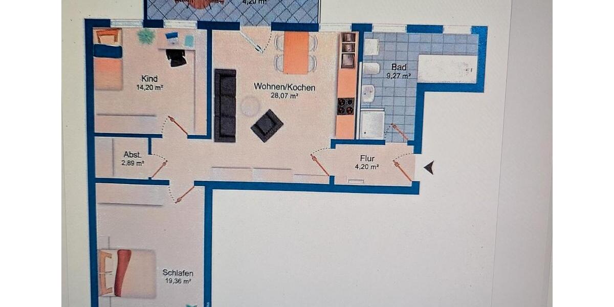 Etagenwohnung Chemnitz Altendorf - 3 Zimmer, 80 m&sup2;, 530&euro; | Angebot:26287905
