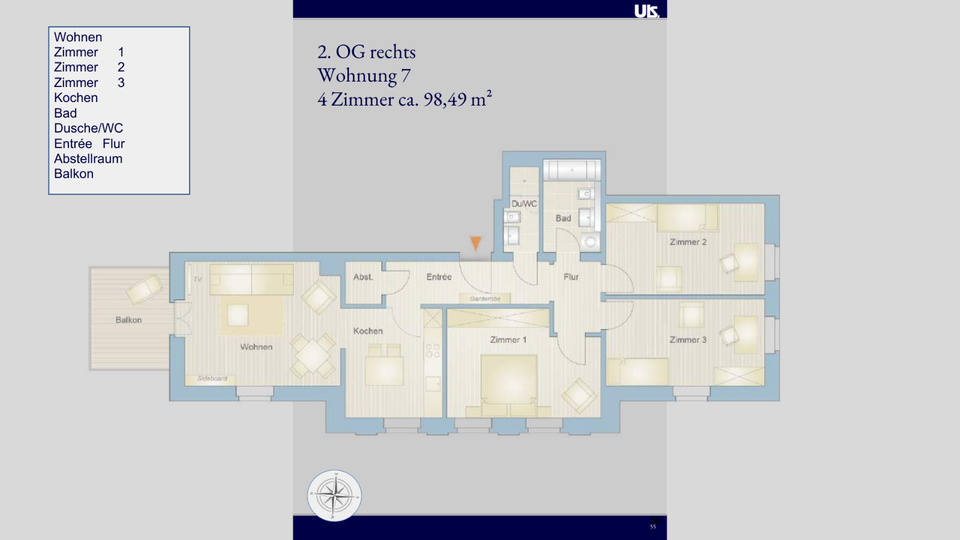 Etagenwohnung Chemnitz Wittgensdorf - 4 Zimmer, 98 m&sup2;, 1.065&euro; | Angebot:24660900