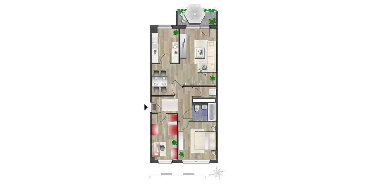 Etagenwohnung Chemnitz Markersdorf - 3 Zimmer, 69 m&sup2;, 435&euro; | Angebot:26682580