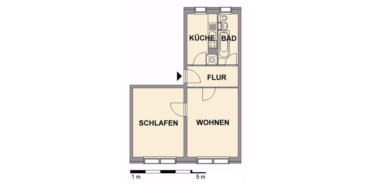 Etagenwohnung Chemnitz Helbersdorf - 2 Zimmer, 44 m&sup2;, 267&euro; | Angebot:26328213