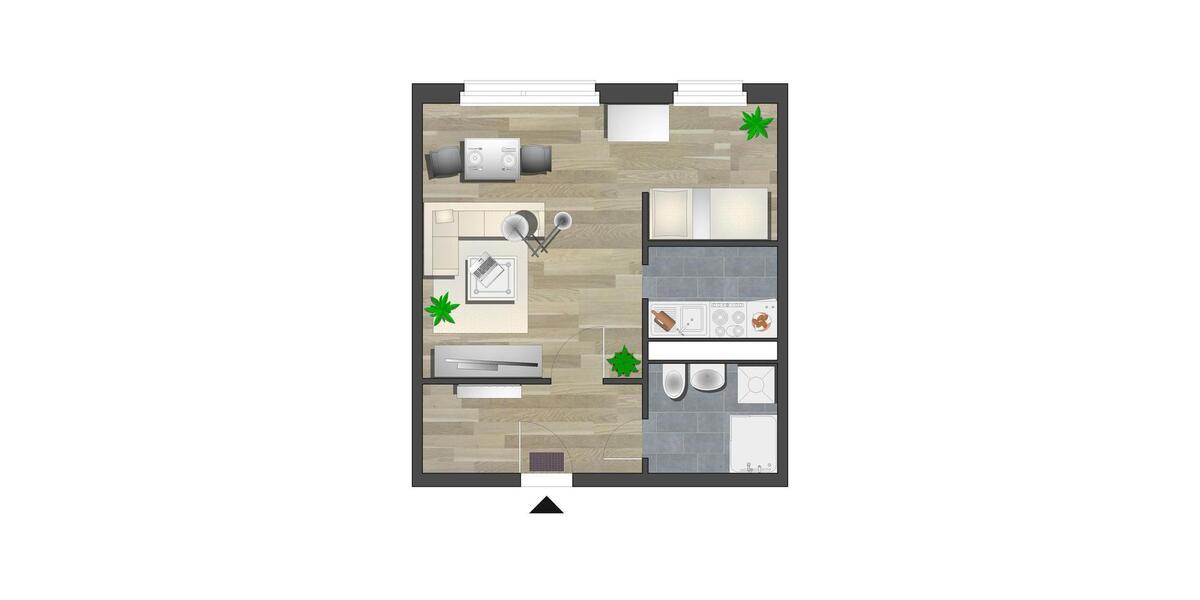 Modernisiert 1-Raum-Wohnung mit Dusche zimmer