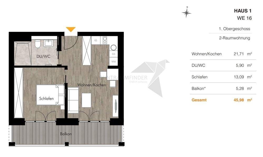 Etagenwohnung Chemnitz Rabenstein - 2 Zimmer, 46 m&sup2;, 621&euro; | Angebot:26291304
