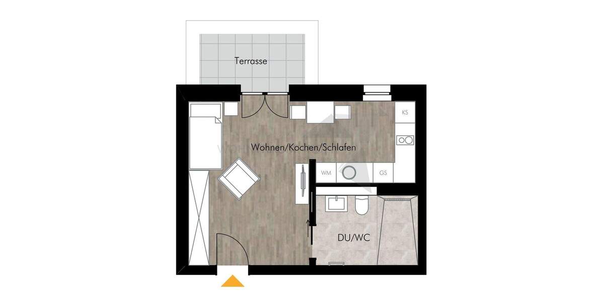 ++ Neujahrsangebot ++ Erstbezug! Barrierefreie 1-Raum-Wohnung mit Einbauküche und Terrasse 1 zimmer