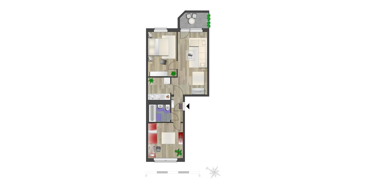 Etagenwohnung Chemnitz Altendorf - 3 Zimmer, 54 m&sup2;, 324&euro; | Angebot:26287270