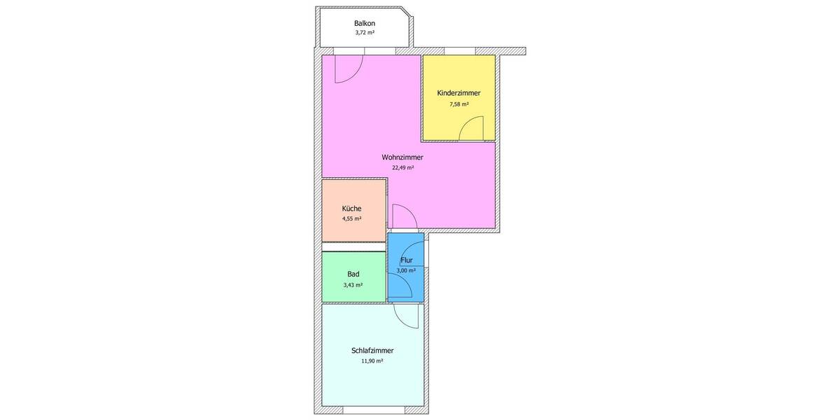 Etagenwohnung Hainichen - 3 Zimmer, 54 m&sup2;, 275&euro; | Angebot:26403176