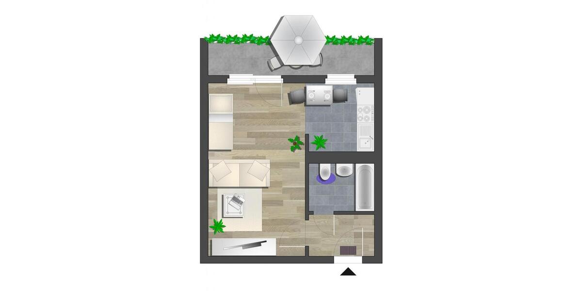 Etagenwohnung Chemnitz Markersdorf - 1 Zimmer, 36 m&sup2;, 229&euro; | Angebot:26681208