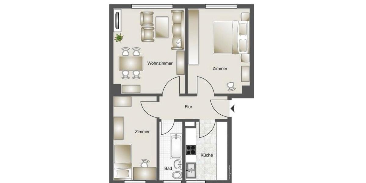 Etagenwohnung Rochlitz - 3 Zimmer, 60 m&sup2;, 28.000&euro; | Angebot:27083990