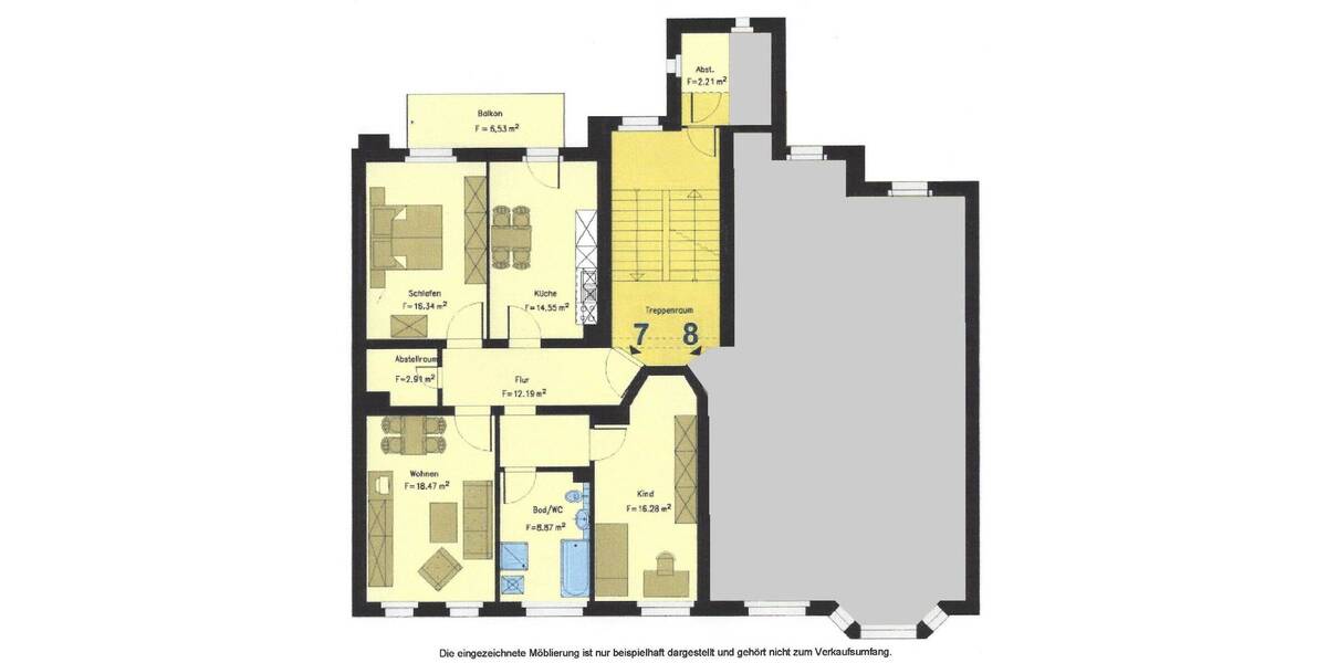 Etagenwohnung Chemnitz Kaßberg - 3 Zimmer, 90 m&sup2;, 170.000&euro; | Angebot:25716392