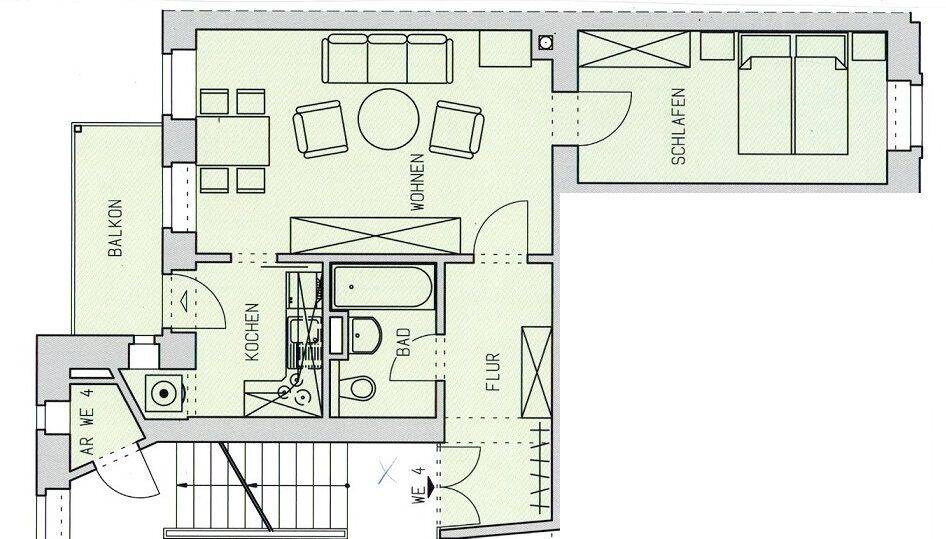 Etagenwohnung Chemnitz Yorckgebiet - 2 Zimmer, 55 m&sup2;, 310&euro; | Angebot:26806953