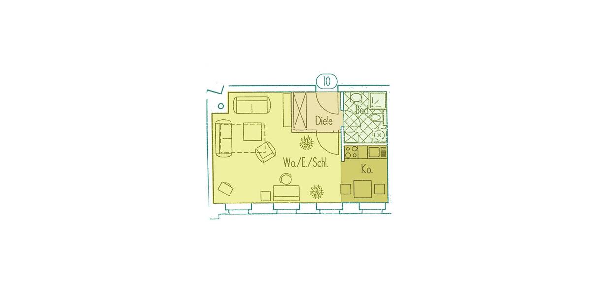 Etagenwohnung Chemnitz Altendorf - 1 Zimmer, 39 m&sup2;, 200&euro; | Angebot:22235475