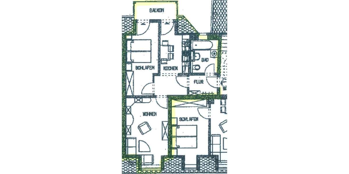 Etagenwohnung Chemnitz Sonnenberg - 2 Zimmer, 53 m&sup2;, 308&euro; | Angebot:26155209