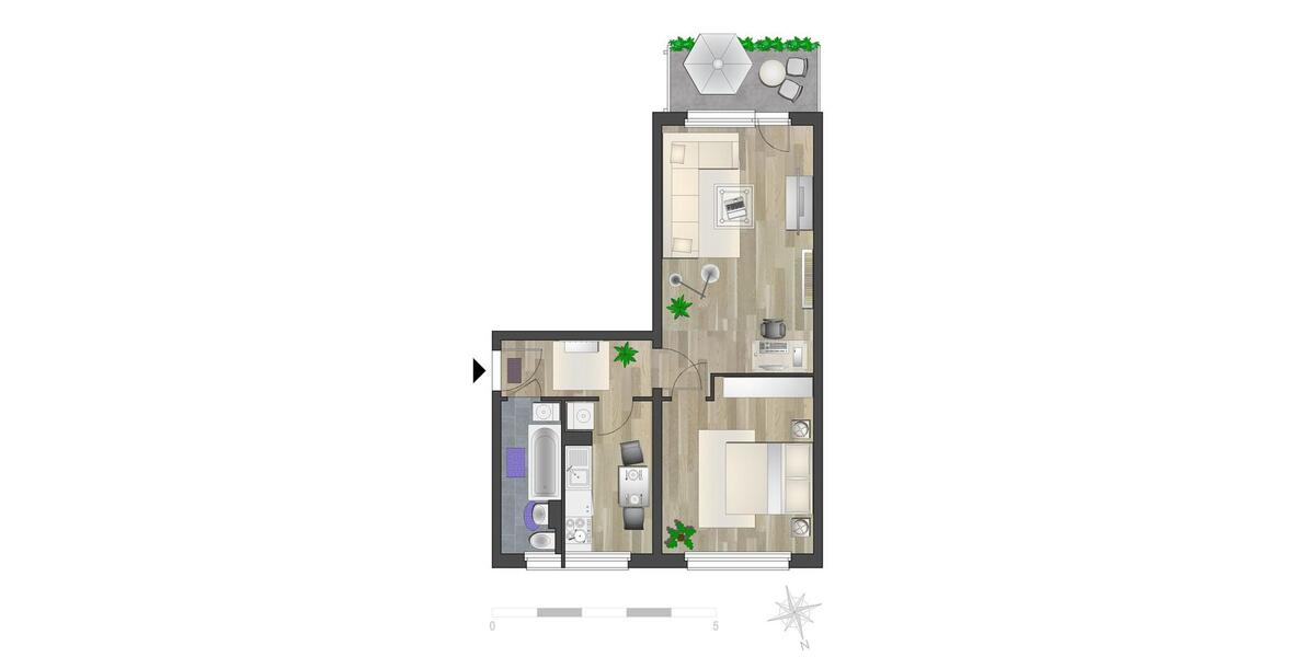 Etagenwohnung Chemnitz Hilbersdorf - 2 Zimmer, 47 m&sup2;, 290&euro; | Angebot:26681184
