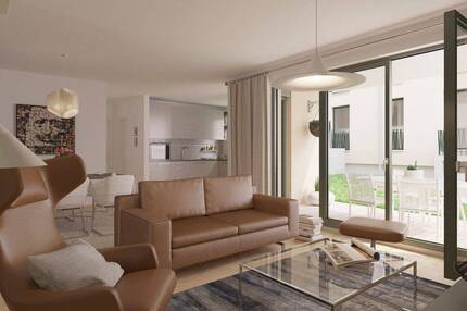 Erstbezug - 3 Zimmer mit Süd-Terrasse zum Hof & 2 Bädern
