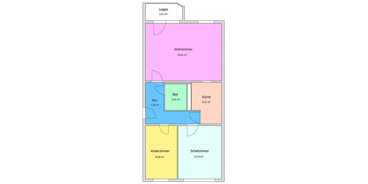 Etagenwohnung Hainichen - 3 Zimmer, 68 m&sup2;, 345&euro; | Angebot:26411046