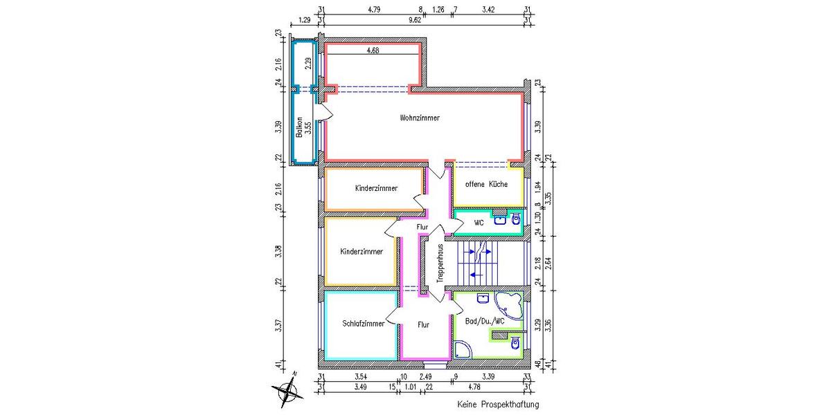 Familienwohnug Balkon Gäste-WC 4 zimmer