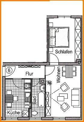 Etagenwohnung Chemnitz Schönau - 2 Zimmer, 49 m&sup2;, 257&euro; | Angebot:25696266