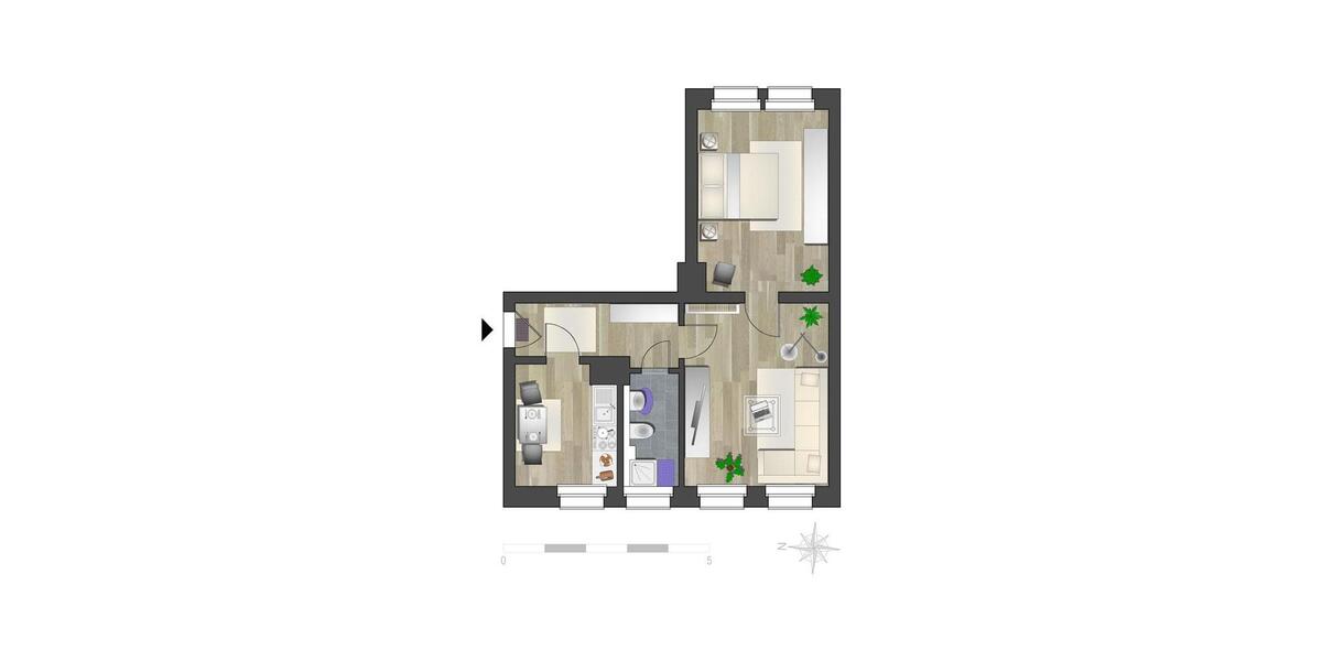 Erdgeschoßwohnung Chemnitz Altendorf - 2 Zimmer, 46 m&sup2;, 245&euro; | Angebot:26701379