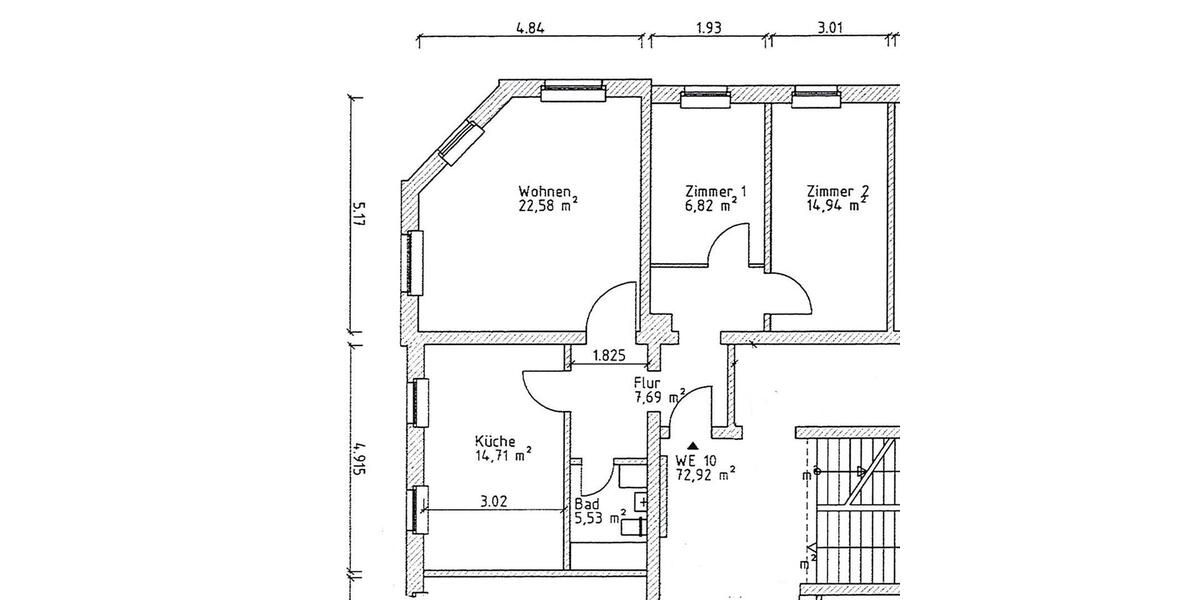 Etagenwohnung Chemnitz Ebersdorf - 3 Zimmer, 73 m&sup2;, 370&euro; | Angebot:26478460
