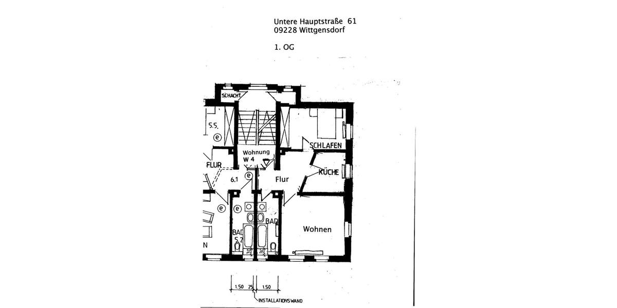 Etagenwohnung Chemnitz Wittgensdorf - 2 Zimmer, 260&euro; | Angebot:23466064